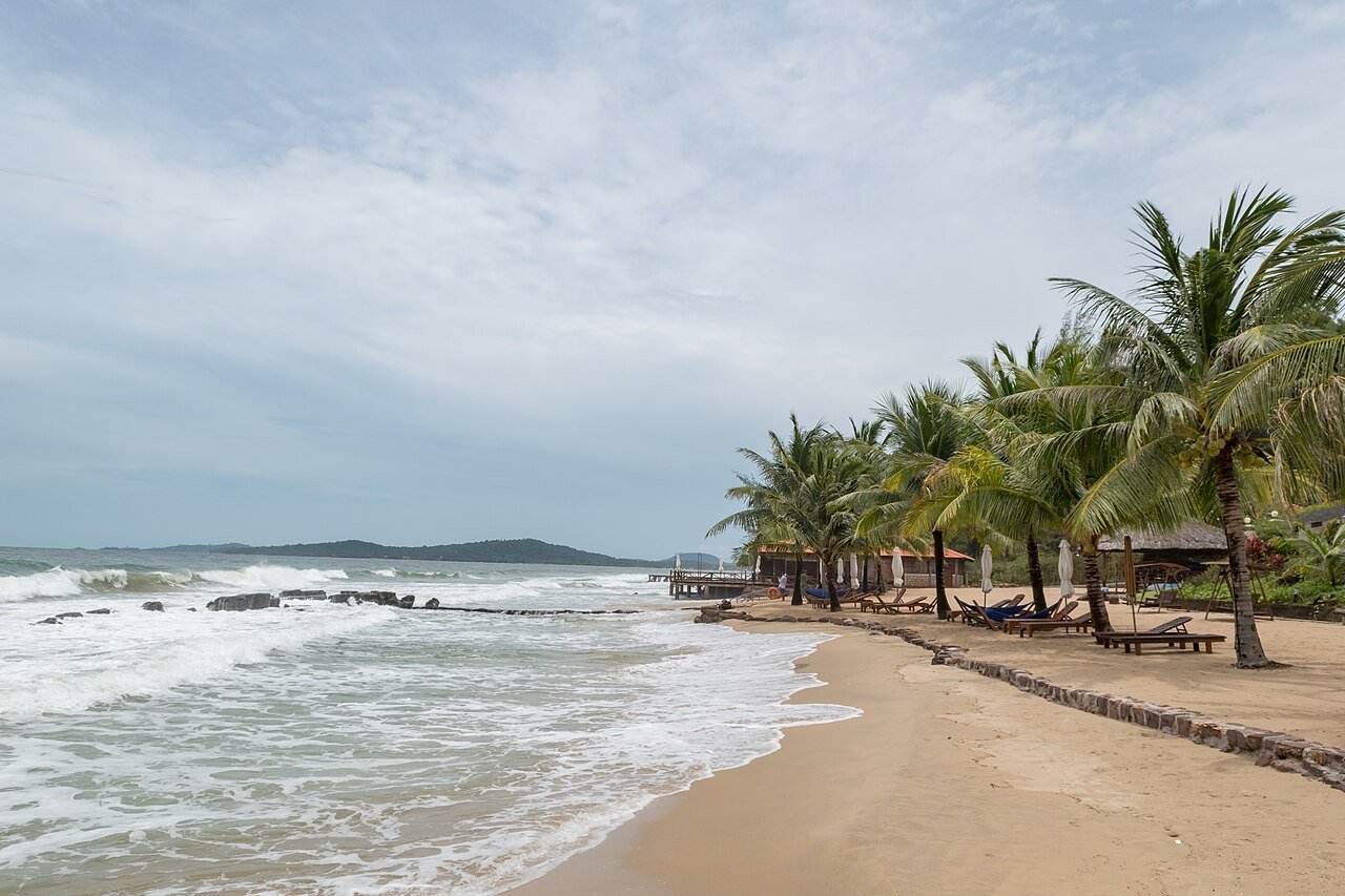 Aerial view of a beach on Phu Quoc island, Vietnam